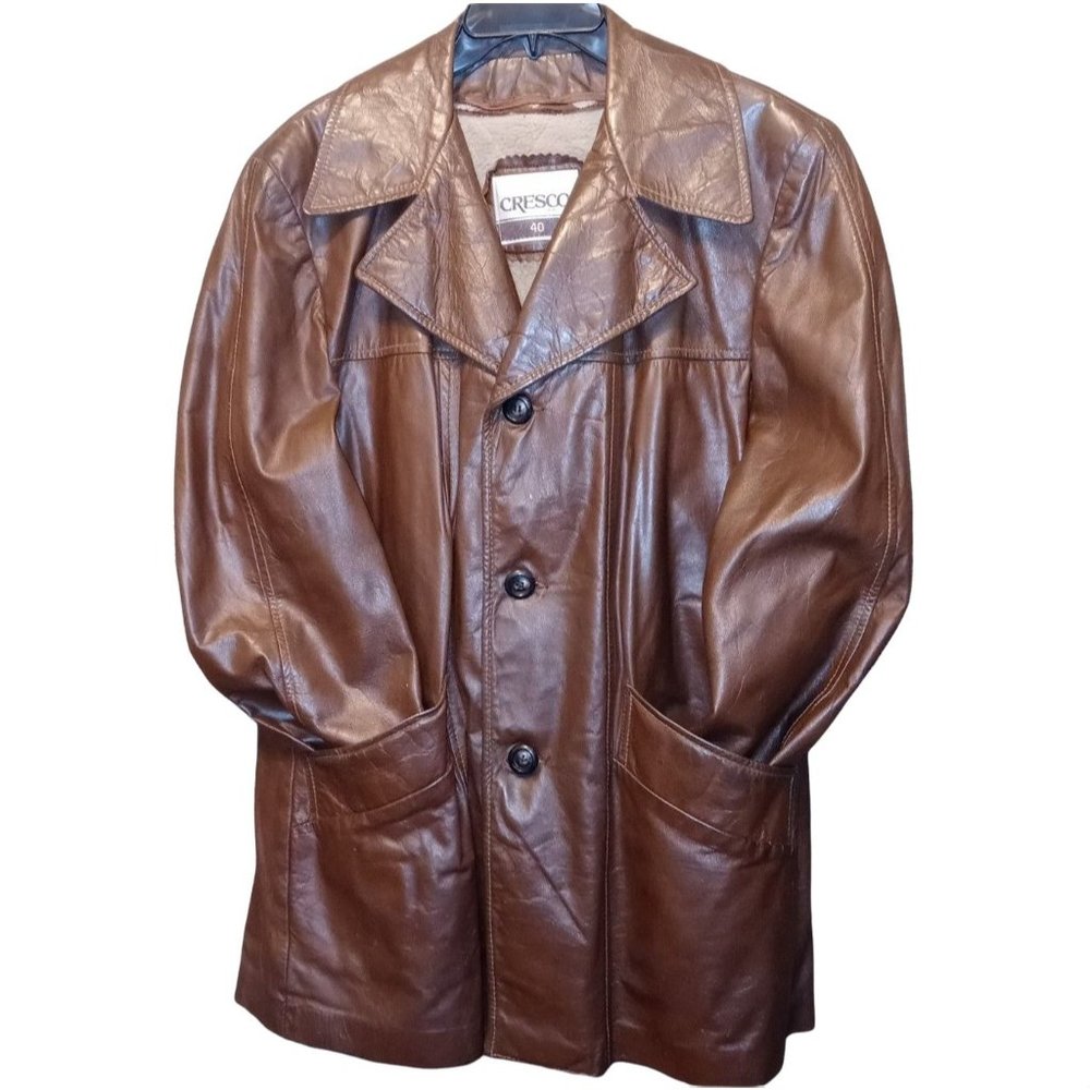 Cresco VTG Men’s Brown Leather Jacket Size 40